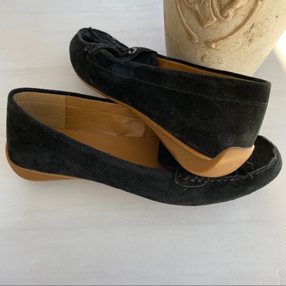 G.H. Bass Bonnie black suede loafers tassels 7 - Picture 3 of 4